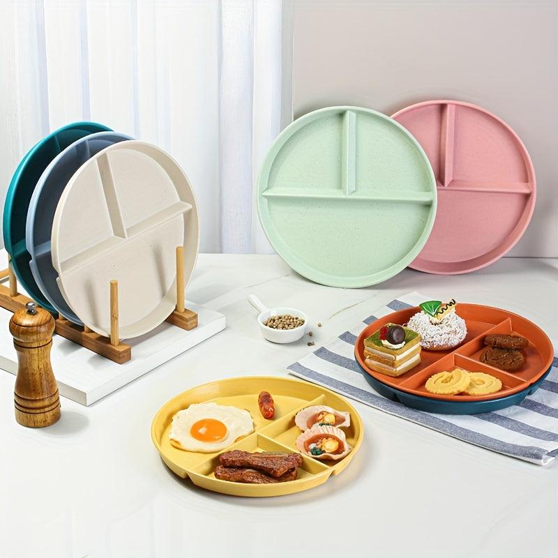 1pc 3 Grid Plates For Food Dinner Plates Dining Compartment Plate