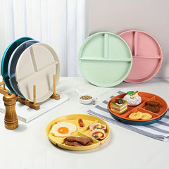 1pc 3 Grid Plates For Food Dinner Plates Dining Compartment Plate