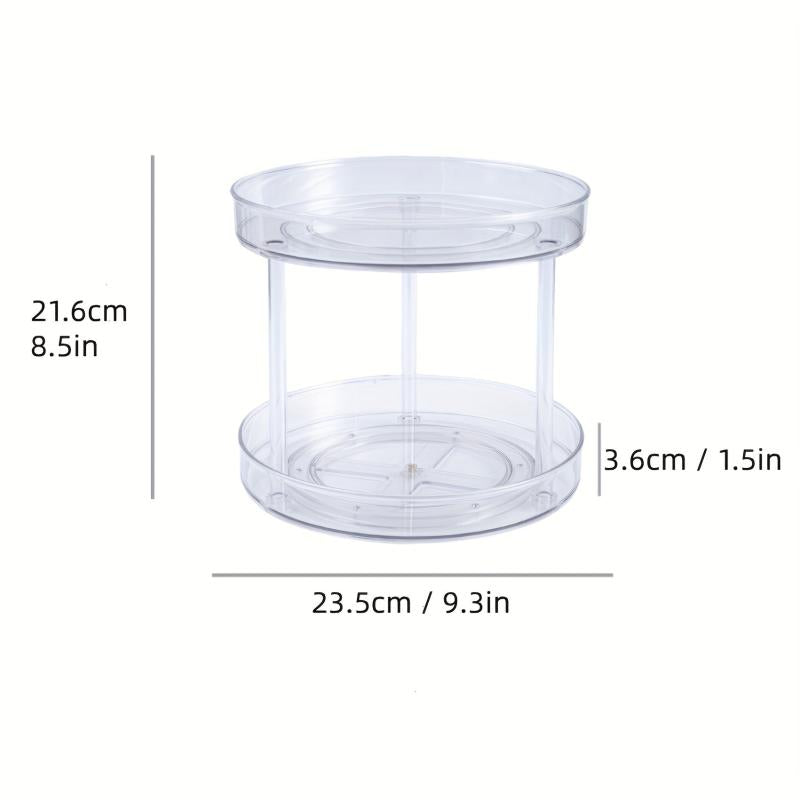 1pc Turntable Organizer Spice Spinner Seasoning Rack Holder Desktop Storage Box