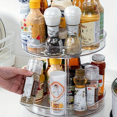 1pc Turntable Organizer Spice Spinner Seasoning Rack Holder Desktop Storage Box