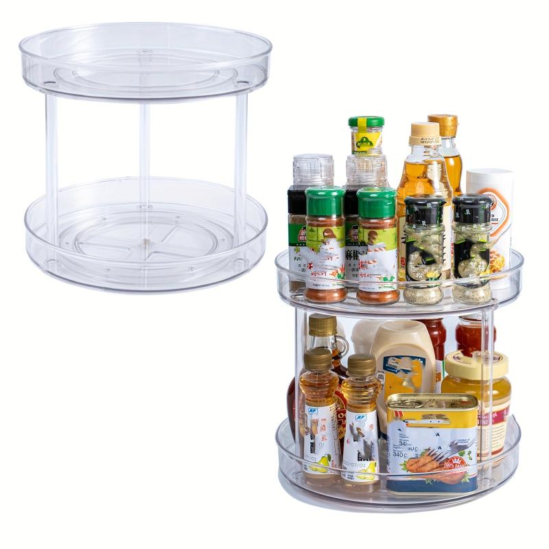 1pc Turntable Organizer Spice Spinner Seasoning Rack Holder Desktop Storage Box
