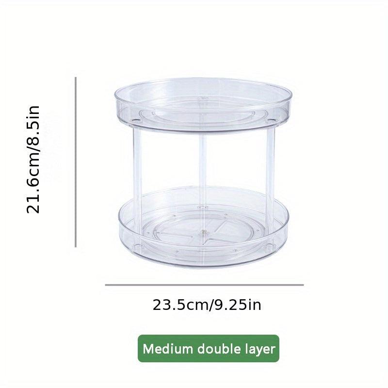 1pc Turntable Organizer Spice Spinner Seasoning Rack Holder Desktop Storage Box