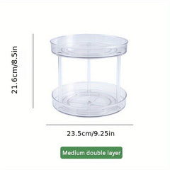 1pc Turntable Organizer Spice Spinner Seasoning Rack Holder Desktop Storage Box