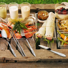 7-Pc Stainless Steel Flatware Set with Case for Travel Camping