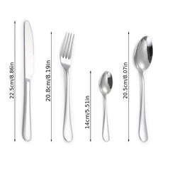 24pcs Stainless Steel Cutlery Flatware Set Mirror Polished