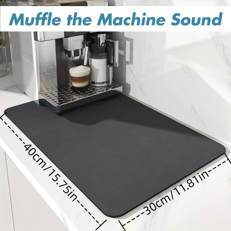 Coffee Maker Mat for Kitchen Counter, Absorbent Dish Drying Mat, Bar Accessories