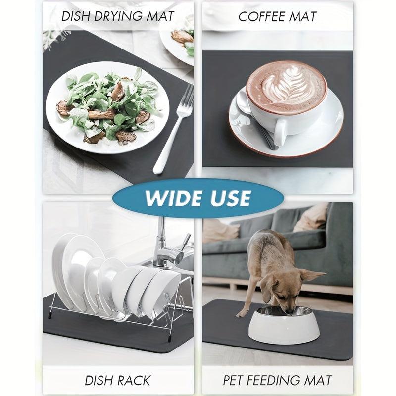 Coffee Maker Mat for Kitchen Counter, Absorbent Dish Drying Mat, Bar Accessories