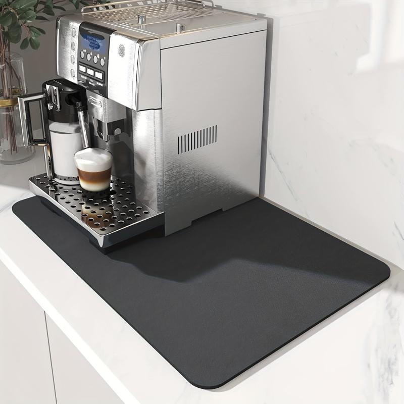 Coffee Maker Mat for Kitchen Counter, Absorbent Dish Drying Mat, Bar Accessories