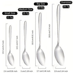 8pcs Stainless Steel Teaspoons Set Round Pointed Silverware Mirror Polished