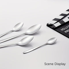 8pcs Stainless Steel Teaspoons Set Round Pointed Silverware Mirror Polished