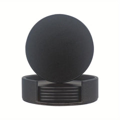 6pcs PU Leather Coasters Cup Mats Home Decor