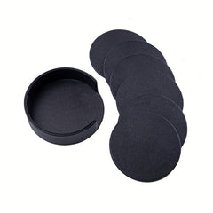 6pcs PU Leather Coasters Cup Mats Home Decor