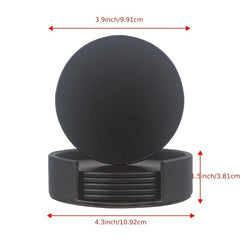 6pcs PU Leather Coasters Cup Mats Home Decor