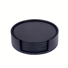 6pcs PU Leather Coasters Cup Mats Home Decor