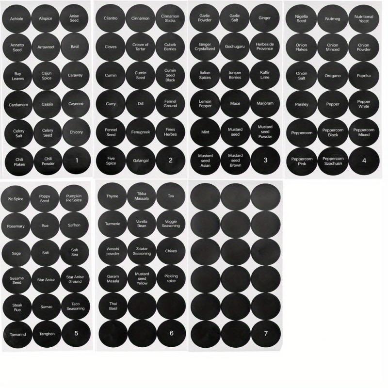 180pcs Waterproof Spice Labels for Bottles Creative Kitchen Organization