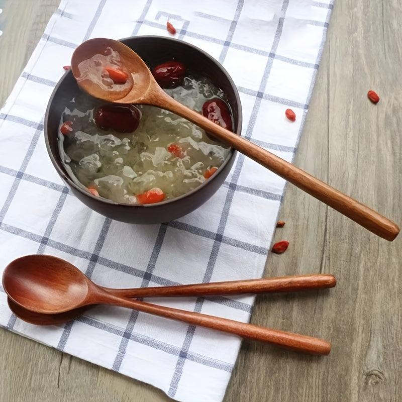 1Pcs Wooden Spoon Bamboo Kitchen Cooking Utensil Tool Soup Teaspoon