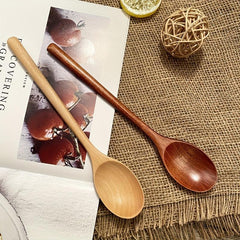 1Pcs Wooden Spoon Bamboo Kitchen Cooking Utensil Tool Soup Teaspoon