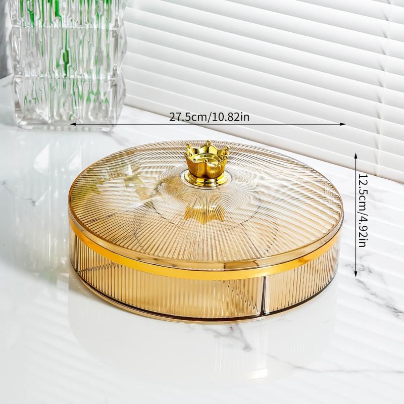 Large Capacity Snack Serving Tray Candy Servers Divided Candy Jar