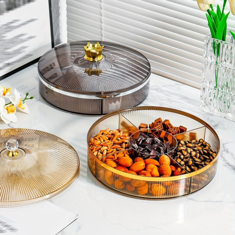 Large Capacity Snack Serving Tray Candy Servers Divided Candy Jar