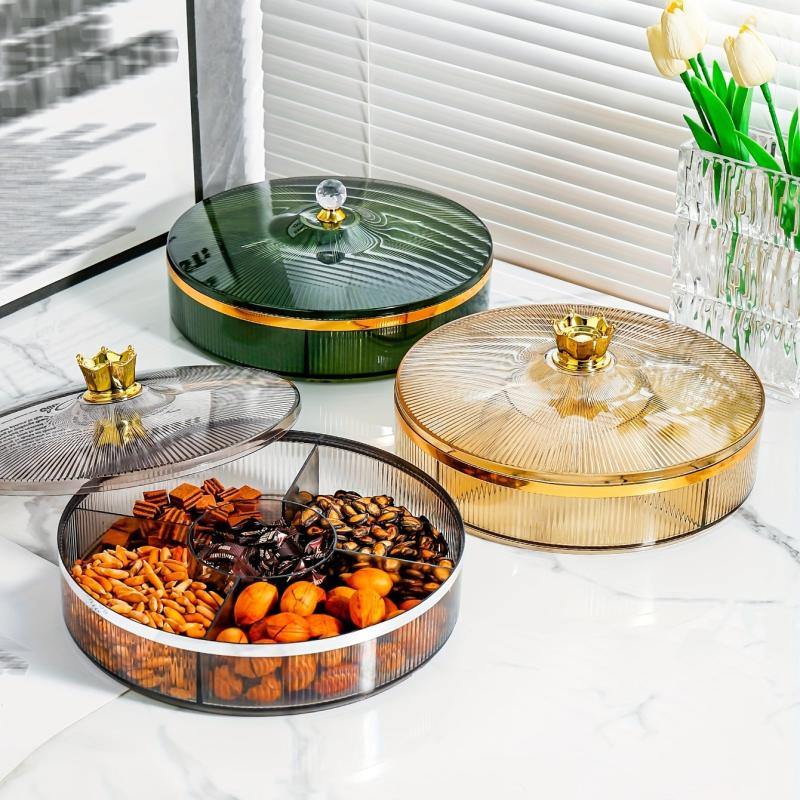 Large Capacity Snack Serving Tray Candy Servers Divided Candy Jar