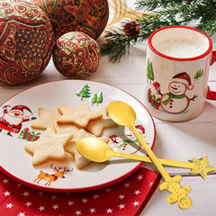 16PCS Christmas Spoon Set Creative Stainless Steel Coffee Tea Dessert Spoon