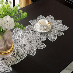 PVC Hollow Flower Table Runner for Holidays Parties