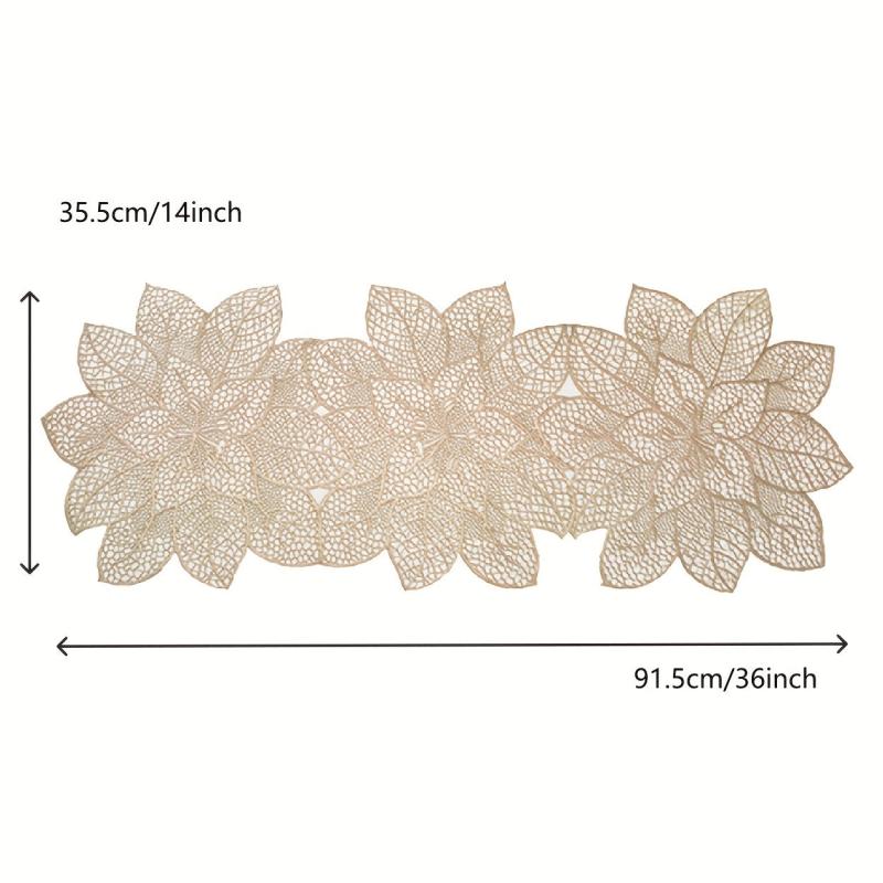 PVC Hollow Flower Table Runner for Holidays Parties
