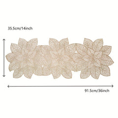 PVC Hollow Flower Table Runner for Holidays Parties