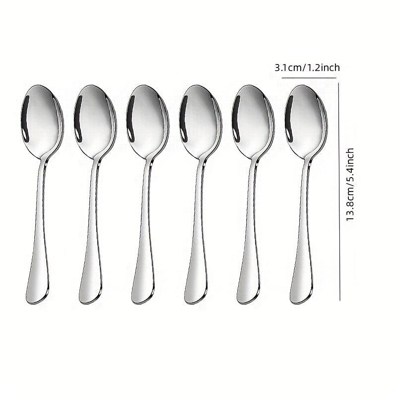 24pcs Stainless Steel Dessert Spoon Set Modern Tea Coffee Ice Cream Reusable