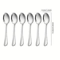 24pcs Stainless Steel Dessert Spoon Set Modern Tea Coffee Ice Cream Reusable
