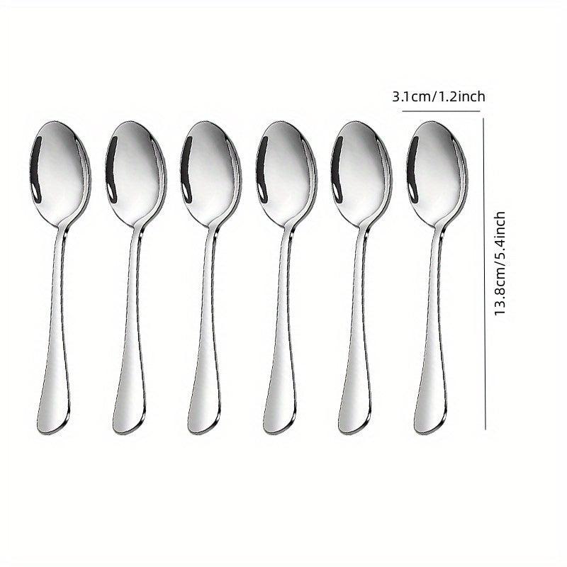 24pcs Stainless Steel Dessert Spoon Set Modern Tea Coffee Ice Cream Reusable