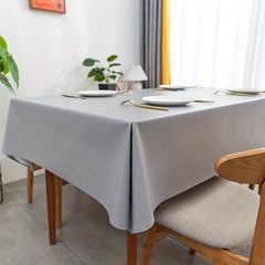 Nordic Light Gray Waterproof Tablecloth Anti-scalding Solid Desk Coffee PVC Mat
