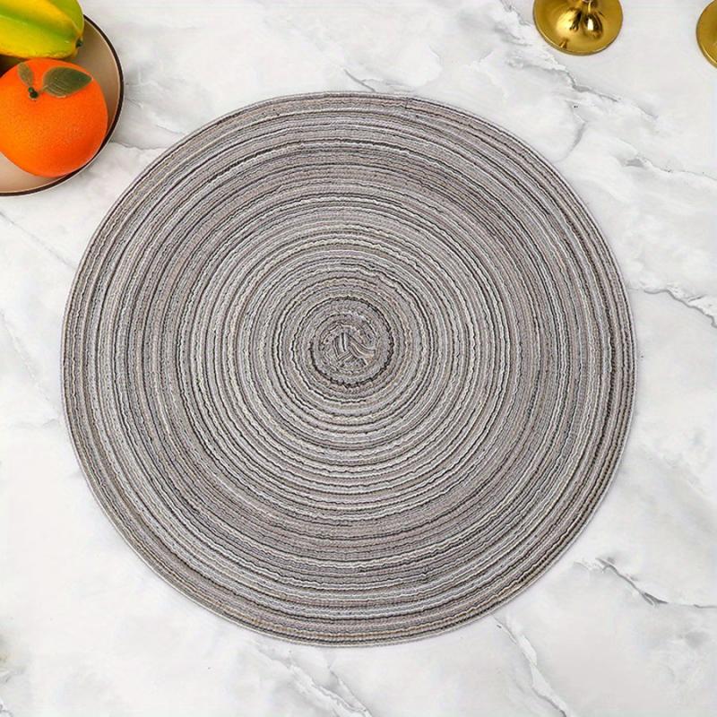 6pcs Round Cotton Placemat Nordic Style Heat Insulation Table Pad Lace Placemat