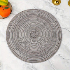 6pcs Round Cotton Placemat Nordic Style Heat Insulation Table Pad Lace Placemat