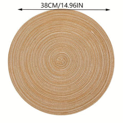 6pcs Round Cotton Placemat Nordic Style Heat Insulation Table Pad Lace Placemat