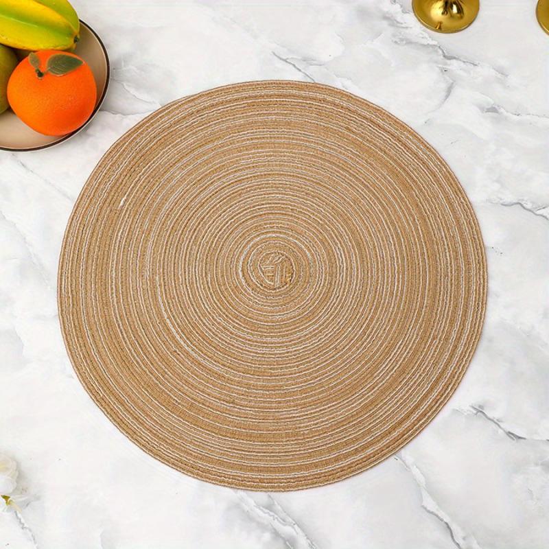 6pcs Round Cotton Placemat Nordic Style Heat Insulation Table Pad Lace Placemat
