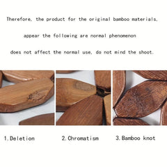 High Temp Resistant Bamboo Pot Mat Heat Insulation for Kitchen Plates