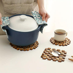High Temp Resistant Bamboo Pot Mat Heat Insulation for Kitchen Plates