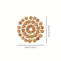 High Temp Resistant Bamboo Pot Mat Heat Insulation for Kitchen Plates