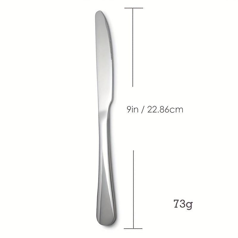 6PCS Dinner Knives Stainless Steel Silverware Set Classic Flatware Set