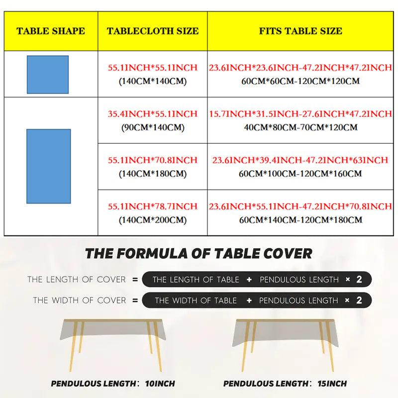 Waterproof Rectangular Tablecloth for Dining and Coffee Tables
