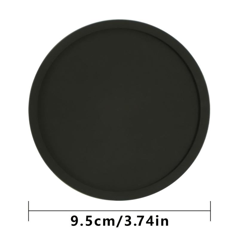 8pcs Round Silicone Coaster Grid Pattern Washable Placemat For Christmas