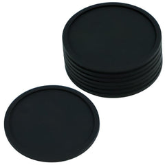 8pcs Round Silicone Coaster Grid Pattern Washable Placemat For Christmas