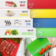 7pcs Colorful Cutting Mats Food Icons BPA Non Porous
