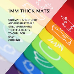 7pcs Colorful Cutting Mats Food Icons BPA Non Porous