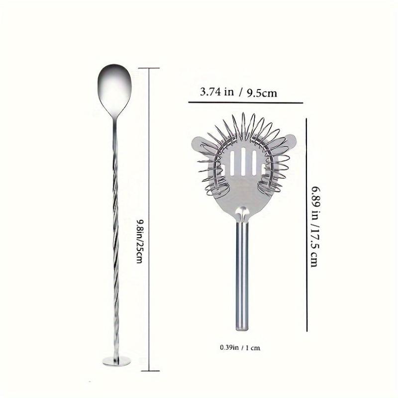 9pcs Bartender Kit 750ml Stainless Steel Cocktail Shaker Set for Bar Pub Club