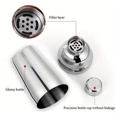 9pcs Bartender Kit 750ml Stainless Steel Cocktail Shaker Set for Bar Pub Club