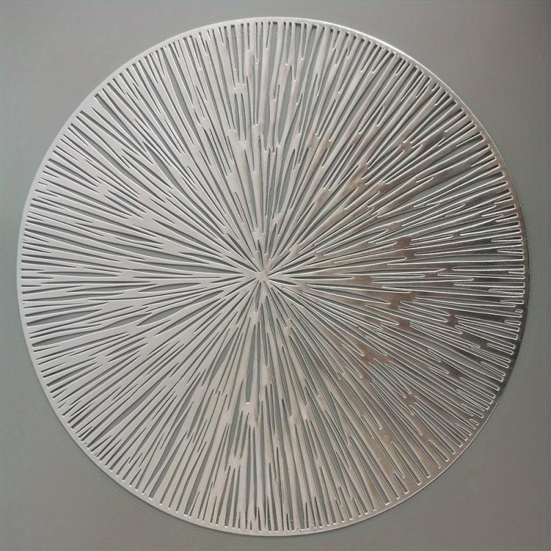 6pcs Fireworks Bronzing PVC Placemats Hollow Out Washable Reusable