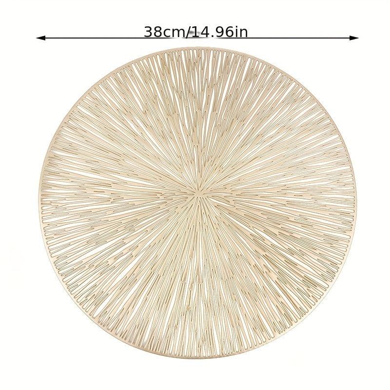 6pcs Fireworks Bronzing PVC Placemats Hollow Out Washable Reusable