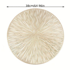 6pcs Fireworks Bronzing PVC Placemats Hollow Out Washable Reusable